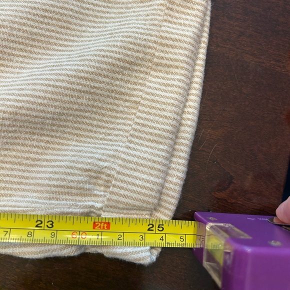 J. Crew Cream Striped Linen Blend Ankle Pants - Picture 3 of 3